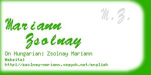 mariann zsolnay business card